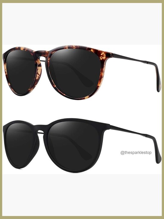 Retro Polarized Sunglasses Round Classic Glasses Composite Frame